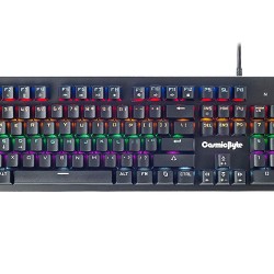Cosmic Byte CB-GK-12 Neon Rainbow Backlit Mechanical Keyboard with Blue Switch (Black) 